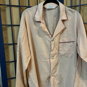 Dover Vintage Pajama Top Blush Button Front Large